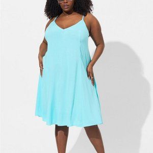 ❤️ TORRID SWIM COVER UP - MIDI LENGTH - V NECK - LINED BEACH DRESS PLUS SIZE